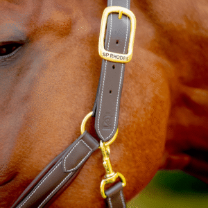 SP RHODES Anatomic Halter with Padding - Havana/Brass - Pony and Horse Size