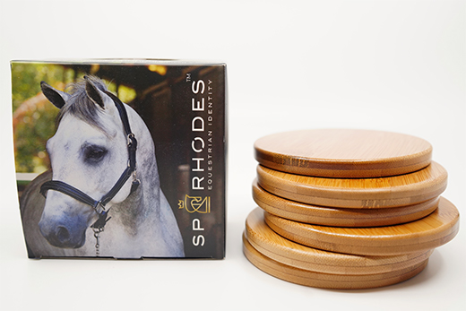 Custom Equesttrian Bamboo Coasters Equestrian Gifts Round