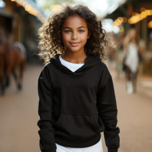 Customizable Youth Equestrian Hoody - Black