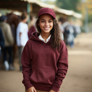 Customizable Youth Equestrian Hoody - Maroon