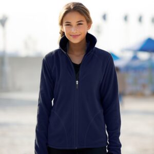 Youth Equestrian Fleece Riding Jacket Navy Blue