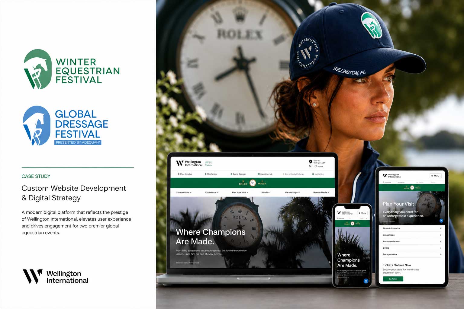 Wellington International equestrian brand application by SP Rhodes
