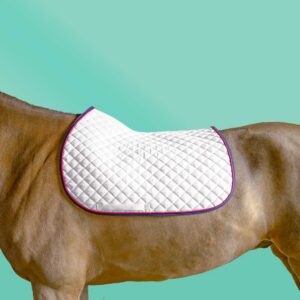 Sunguard Sunbrella Trim/Piping – Custom PONY Saddle Pad - White