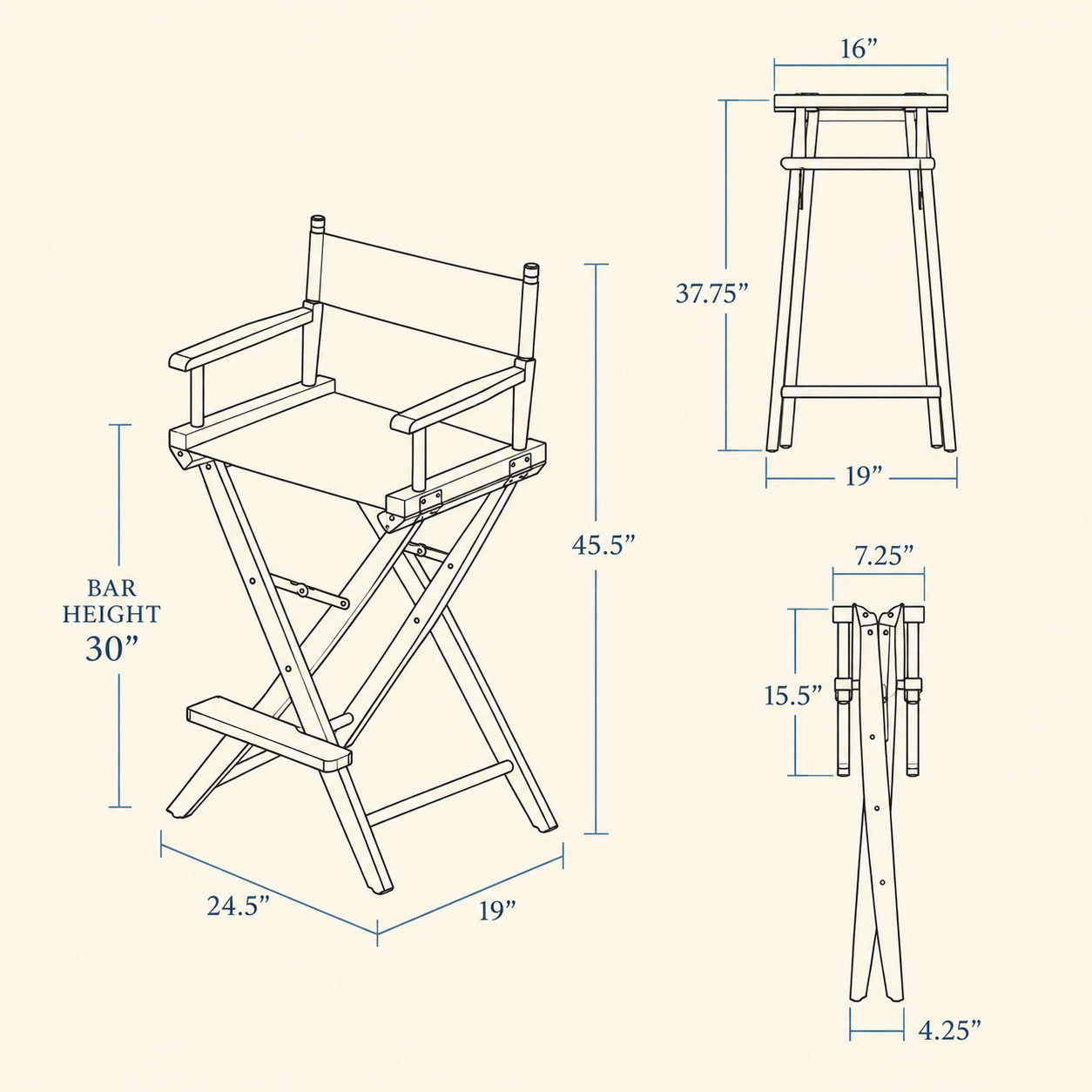Custom Equestrian Director’s Chairs (set of 2) 6 Custom Equestrian Director’s Chairs (set of 2) - Image 6