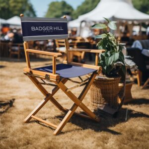 Custom directors chair with padded seat and back and sunbrella fabric, sp rhodes directors chairs, best directors chairs for horse shows, horse show display chairs