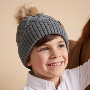 SP Rhodes Countryside Cable Knit Pom Pom Beanie - Kids