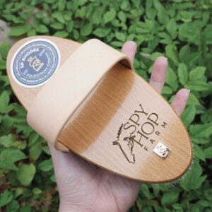 personalized horse body brush with custom logo and engraving
