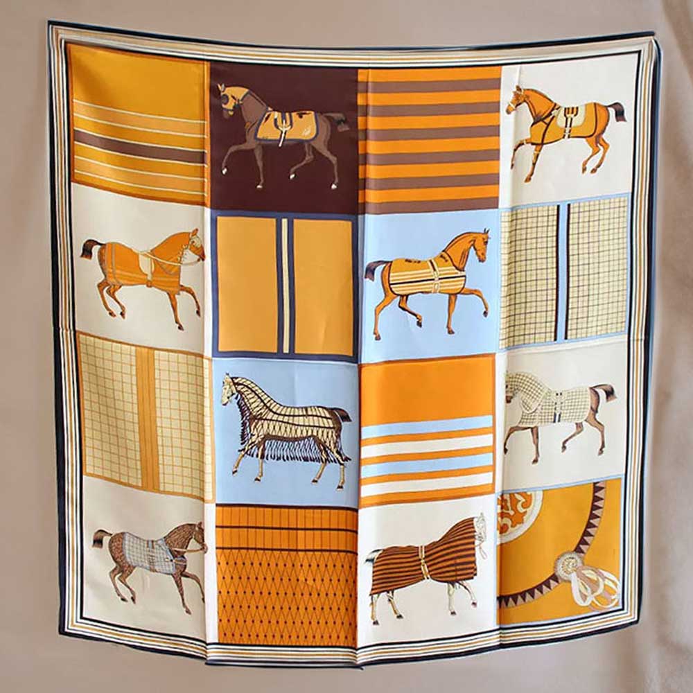 SP Rhodes 100% Silk Horse-Themed Scarf 5 SP Rhodes 100% Silk Horse-Themed Scarf - Image 5