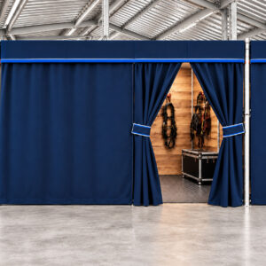 Custom Sunbrella Horse Show Stall/Tack Room Curtain System - 10 ft