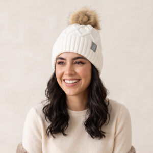 SP Rhodes Countryside Cable Knit Pom Pom Beanie