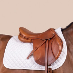 SP Rhodes Sunbrella™ Trim/Piping – Custom Jump Saddle Pad - White