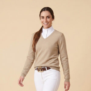 Ladies Saddle Stitch Knit Equestrian Sweater