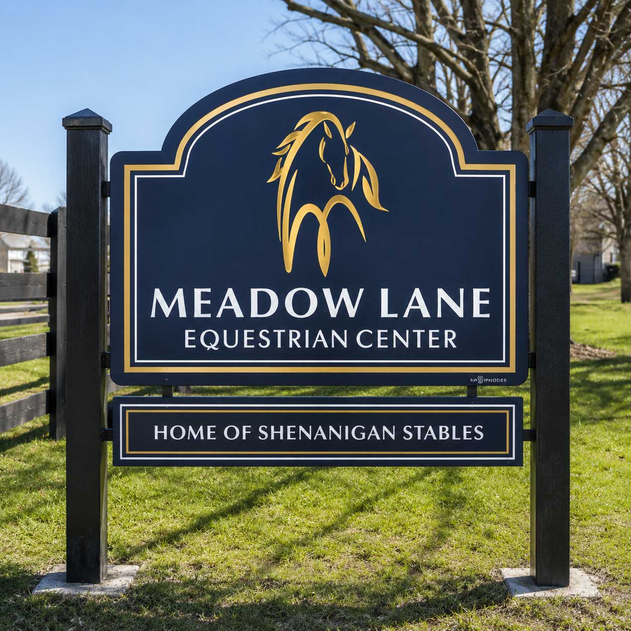 Meadow Lane custom horse farm sign