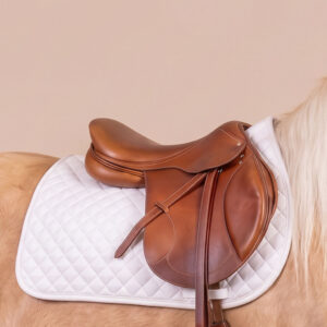 SP Rhodes Sunbrella™ Trim/Piping – Custom Pony Jump Saddle Pad - White