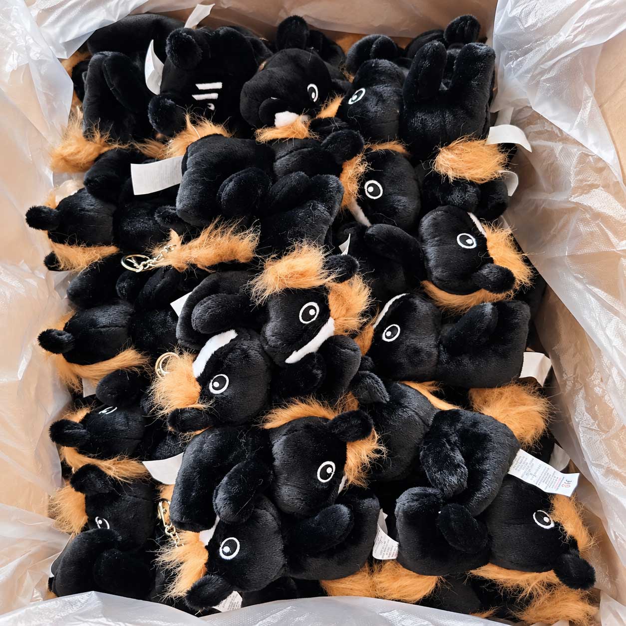 Equestrian Wholesale and Custom Manufacturing 15 Custom plush horse keychains manufactured by SP RHODES for Wellington International